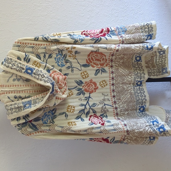 🍋✨ biya johnny was cardigan embroidered floral hooded sweater size large - Picture 7 of 10